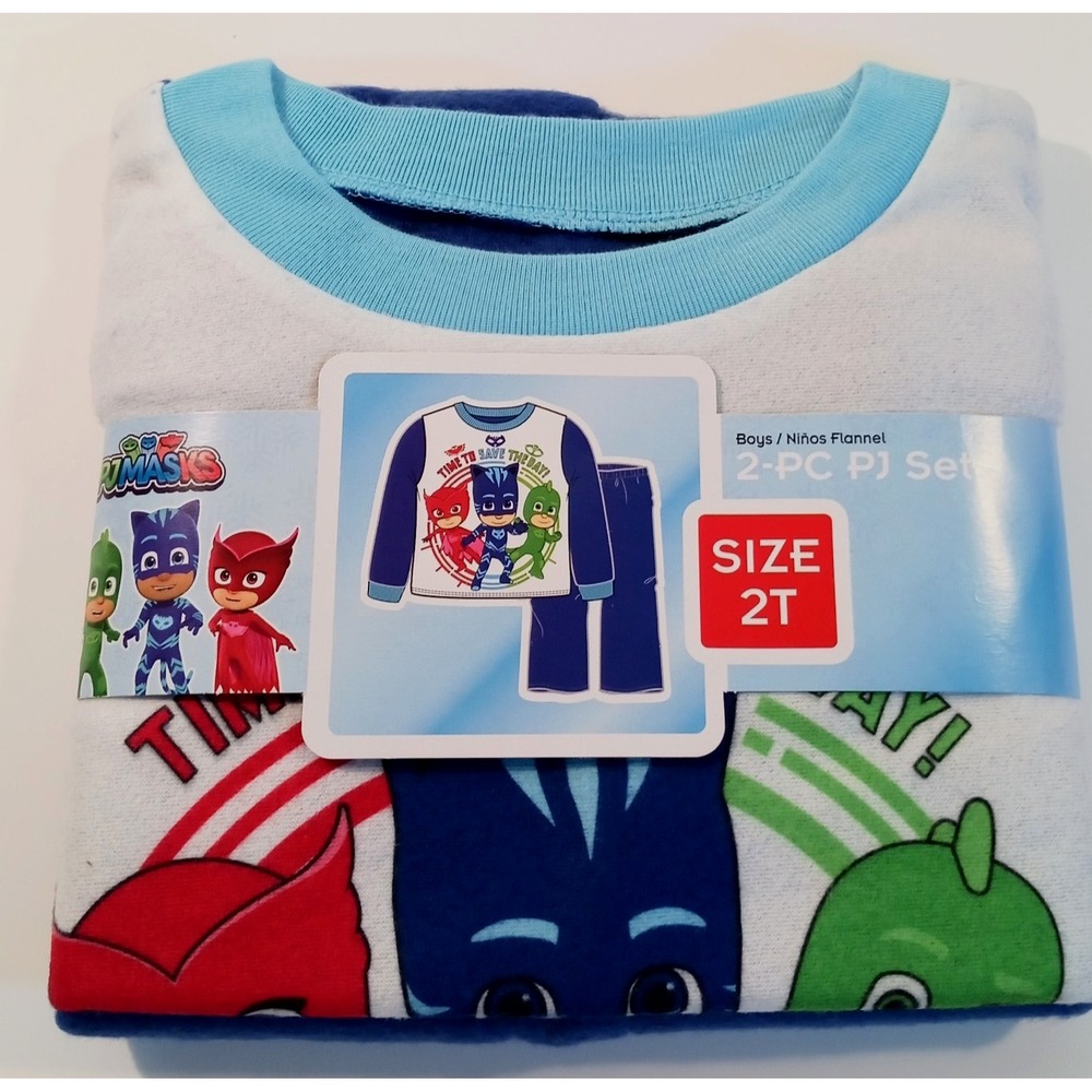 New PJ Masks Time to Save the Day Boy's 2 Pc Fleece Pajama Set, 2T